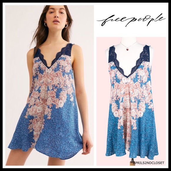 FREE PEOPLE BOHO FLOWY SLIP LACE MINI DRESS A2C - Picture 16 of 16